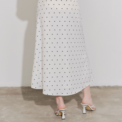 DOTTIE - Chân váy lụa midi - Trắng - S0292