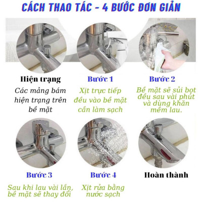Nước Tẩy Xịt Rửa Cáu Cặn Mảng Bám Đa Năng Canxi Nhà Tắm Gạch Men Vòi Nước FanSen