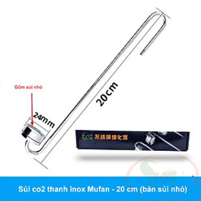 Sủi co2 thanh inox Mufan 20 25 30 35 40 cm siêu mịn treo thành hồ thủy sinh