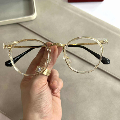Kính mát trong suốt thời trang dáng tròn cao cấp
