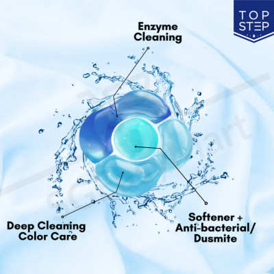 Combo 3 Túi Viên Giặt Top Step Hàn Quốc 7in1 Công Nghệ Enzyme  An Toàn Cho Da, Sạch Đột Phá - 33 Viên (462gx3)