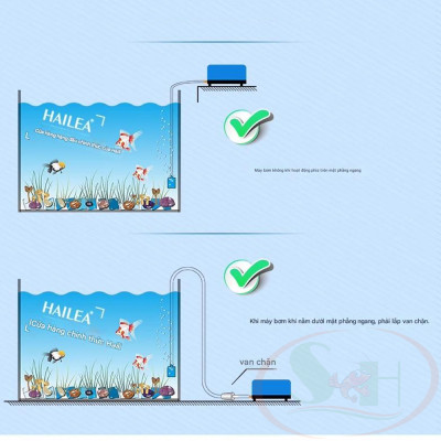 Máy sủi oxy Hailea Super Silent Air Pump V series V10 / V20 / V30 / V60 bể cá tép thủy sinh tiểu cảnh