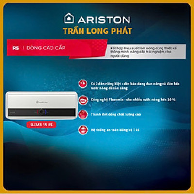 Bình Nước Nóng Gián Tiếp Ariston SLIM3 15RS VN ( 15 Lit ) MẪU MỚI - Hàng chính hãng