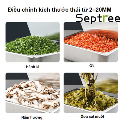 Máy thái rau củ, quả đa năng chuyên nghiệp - Dòng công nghiệp. Thương hiệu Mỹ cao cấp Septree - F46. Hàng chính hãng