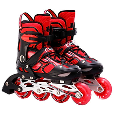 [Tặng Bảo Vệ Hoặc Túi] Giày Patin Trẻ Em Cougar 835LSG, Bánh Đầu Có Đèn Phát Sáng, Có Nút Chỉnh Size