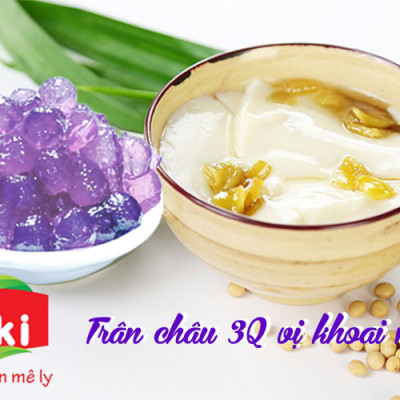 Combo Trân châu 3Q vị việt quất Yoki & Trân châu 3Q vị khoai môn Yoki