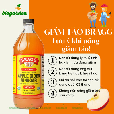 Giấm táo hữu cơ Organic Bragg 946ml (3 chai)