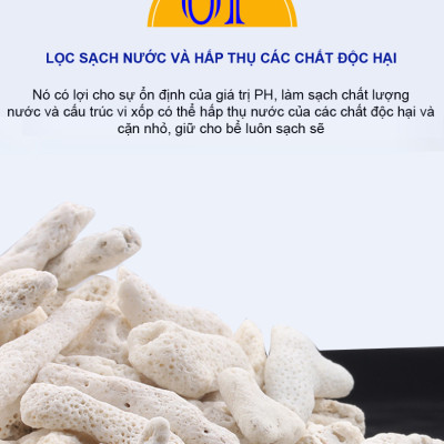 Xốp Lọc Bể Cá 90x 30cm + San Hô Vụn 1KG vật liệu lọc nước, trang trí bể cá