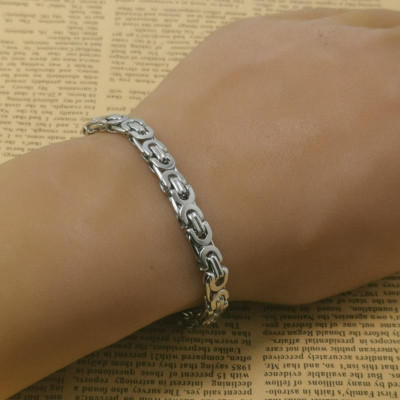 Lắc tay nam titan cao cấp đẹp sang trọng inox thép không gỉ ziczac trangsucpt màu trắng PTLTNA81