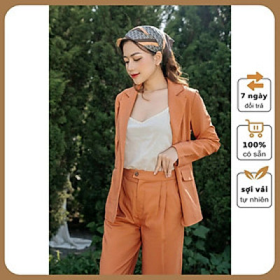 Áo Vest nữ chất linen mềm mịn, cổ xẻ kiểu