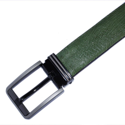 HC4485 - Dây nịt nam da đà điểu Huy Hoàng 4P đầu kim màu xanh rêu