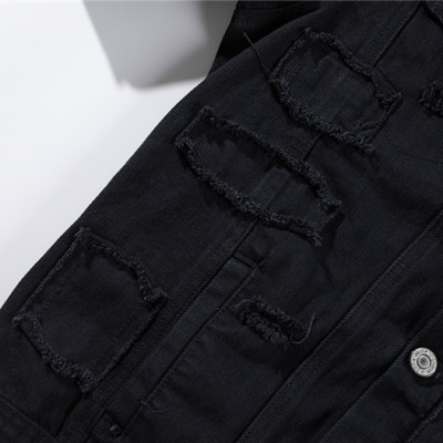 Áo khoác Jeans Nam Đen túi vuông 