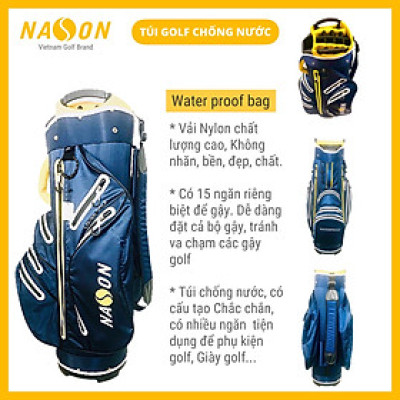 TÚI ĐỰNG GẬY GOLF CHỐNG NƯỚC (15 ngăn đựng gậy) | NASON