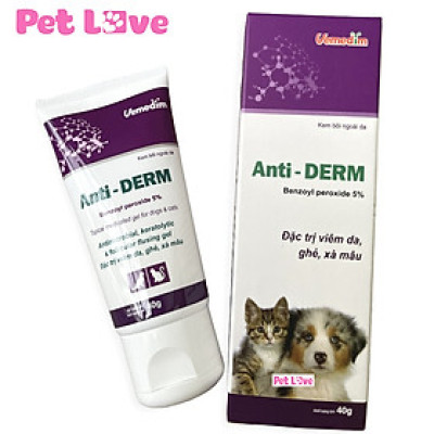 Kem Anti Derm bôi viêm da, ghẻ, xà mâu chó mèo ( Vemedim)
