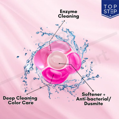 Viên giặt xả Top Step hương Nước hoa tinh tế gói 15 viên (210g)