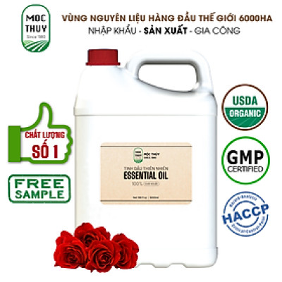 Tinh Dầu Hoa Hồng Nguyên Chất Hữu Cơ MỘC THỦY 100ML - Rose Essential Oil - Khử Mùi Xông Thơm Phòng, Thư Giãn - Đạt chuẩn chất lượng kiểm định