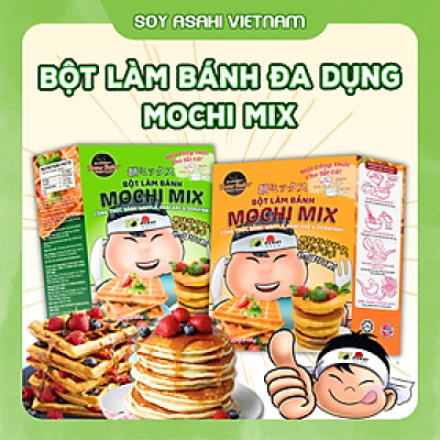 Bột làm bánh Pancake, Bánh Waffle, Bánh cá trộn sẵn - Mochi Mix thương hiệu Soy Asahi - 400gram
