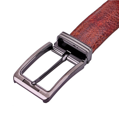 Dây nịt nam da đà điểu màu nâu HJ4404-08-20-60-62