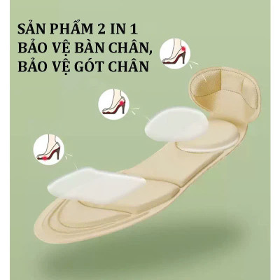 Cặp lót giày cao gót mũi nhọn giảm size cho giày bị rộng, thoáng khí và êm chân MÀU ĐEN