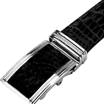 Thắt Lưng Nam Da Cá Sấu Nguyên Con Bụng Bản Lớn Huy Hoàng HT4748 - Đen