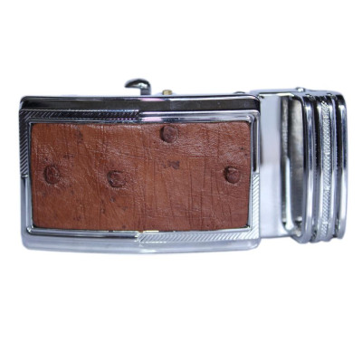 HC9420 - Đầu khóa da đà điểu Huy Hoàng da hột 3,5 phân đầu trắng màu nâu đỏ