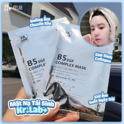 Mặt nạ Mask B5 kr.lab B5 niacinamide EGF complex mask giúp cấp ẩm dưỡng trắng phục hồi da