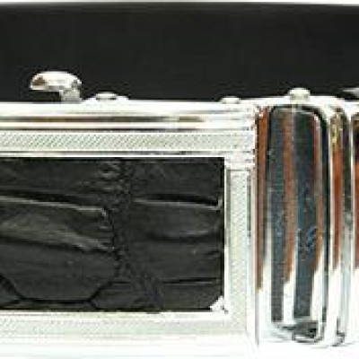 Thắt Lưng Nam Da Cá Sấu Gai Đuôi Huy Hoàng HT4210 (120 x 3.5 cm) - Đen