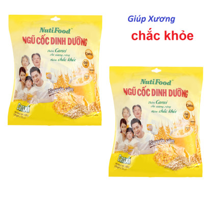 Combo 2 Túi Ngũ Cốc Dinh Dưỡng Nguyên Cám Nutifood Canxi 500g – Giúp Xương Chắc Khỏe – Hàng Chính Hãnghắc Khỏe.