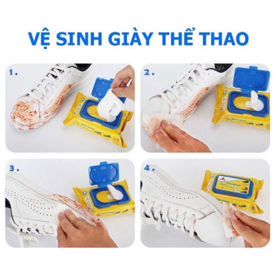 Giấy vệ sinh  giày bịch 30 tờ , vệ sinh các giày thể thao , các loại da , siêu sạch ,giúp sáng bóng , sạch sẽ , tiện lợi nhỏ gọn dễ dàng mang theo mọi nơi 