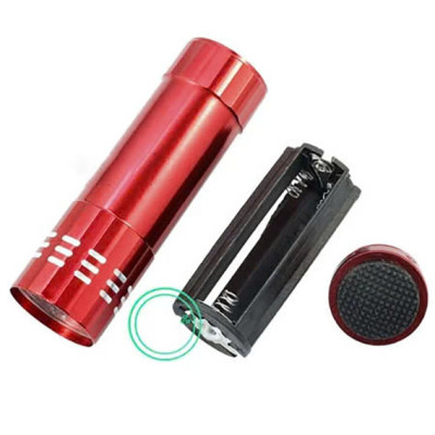 Đèn Led 9 Bóng Vỏ Nhôm Ánh Sáng Trắng Dùng Pin Tiểu Aaa Tiện Dụng