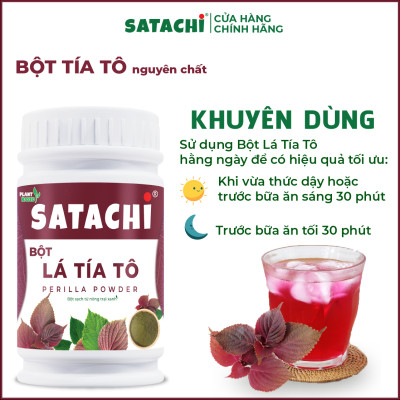 Bột Tía Tô SATACHI nguyên chất. Hỗ trợ gout, rối loạn mỡ máu, giải cảm, đẹp da. Hộp 68g và 218g