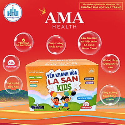 [CÓ NANO CANXI VÀ 30% YẾN TƯƠI] Yến Khánh Hòa La San Kids  Nano Canxi  24 hũ, tăng chiều cao, tăng sức đề kháng