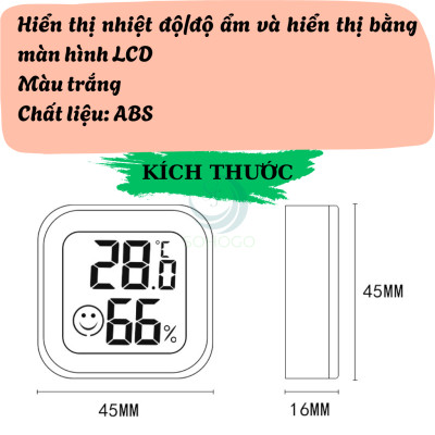 Đồng Hồ Mini CX-0726 Đo Nhiệt Độ, Độ Ẩm Màn Hình LCD Kỹ Thuật Số Trong Nhà, Nhiệt Kế - Ẩm Kế Điện Tử
