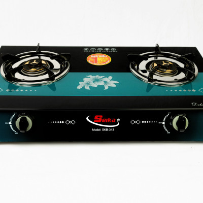 Bếp Gas Đôi Mặt Kính Sen Đồng Seika SKB313 - Hàng Chính Hãng