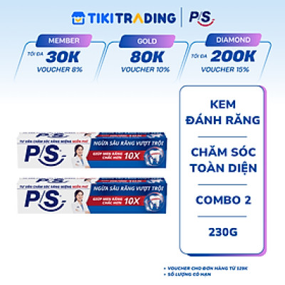 Combo 2 Kem Đánh Răng P/S Ngừa Sâu Răng Vượt Trội 230G