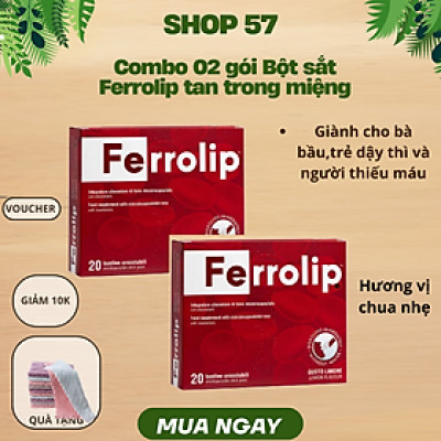 Combo 2 hộp Sắt Ferrolip cho bà bầu và người thiếu máu