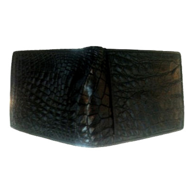 HJ2219 - Bóp nam Huy Hoàng da cá sấu ngăn sau màu đen