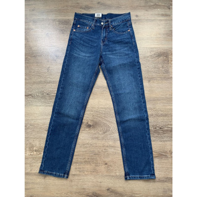 Quần Jean nam cao cấp ống đứng le511 màu xanh trung vải xuất khẩu xướt nhẹ dáng slimfit vải co giãn