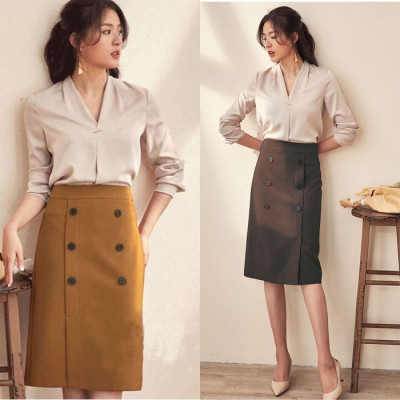 CHÂN VÁY CÔNG SỞ 6 NÚT HANA