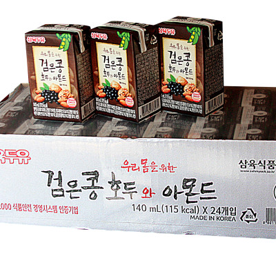 Thùng 24 Hộp Sữa Đậu Đen, Óc Chó, Hạnh Nhân Sahmyook Foods (140ml / Hộp)