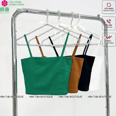 Áo hai dây nữ Hiền Trần BOUTIQUE dáng croptop ly ngực không đệm kiểu ôm vải co giãn