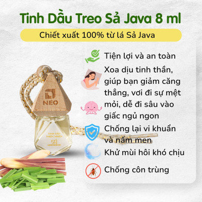 Tinh dầu Sả Java nguyên chất -  tinh dầu treo xe, tinh dầu treo phòng- 8ml