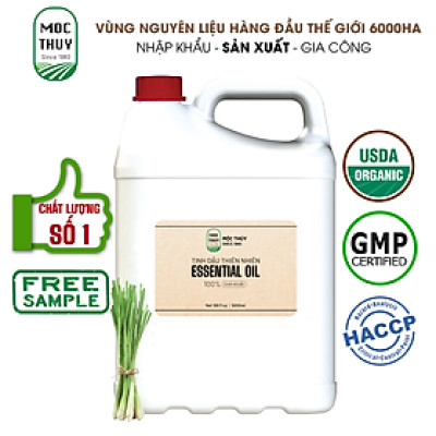 Tinh Dầu Sả Chanh Ấn Nguyên Chất Hữu Cơ MỘC THỦY 100ML - Lemongrass Essential Oil - Khử Mùi Xông Thơm Phòng, Thư Giãn - Đạt chuẩn chất lượng kiểm định