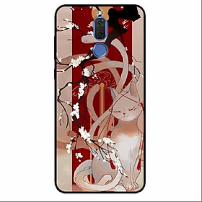 Ốp lưng in cho Huawei Nova 2i Mẫu Mèo Cành Hoa Đào