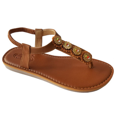 Giày sandal nữ xỏ ngón da bò thật BIGGBEN cao cấp SDN72