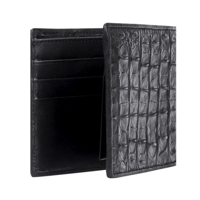 HC2204-05-06-41 - Ví nam Huy Hoàng da cá sấu nguyên con màu đen, nâu đỏ, vàng, nâu đất