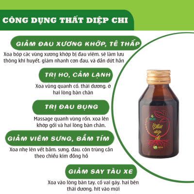 Tinh dầu xoa bóp Thất Diệp Chi - Hoa Nén - Giảm đau lưng, nhức mỏi, bầm tím - 100ml