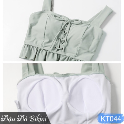 Bikini 3 chi tiết cao cấp, đồ bơi nữ dáng váy & quần sooc đùi rời, mẫu mới phom dáng đẹp, chất thun bơi dày dặn, mịn mát | KT044