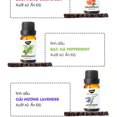 Combo Tinh Dầu Sả Chanh Kobi (50ml) + Tinh Dầu Tràm Gió Kobi (50ml) - Tinh Dầu Thiên Nhiên Nguyên Chất, Giúp Giảm Stress, Xua Đuổi Côn Trùng Và Khử Mùi Hiệu Quả, Thích Hợp Dùng Với Đèn Xông Và Máy Khuếch Tán