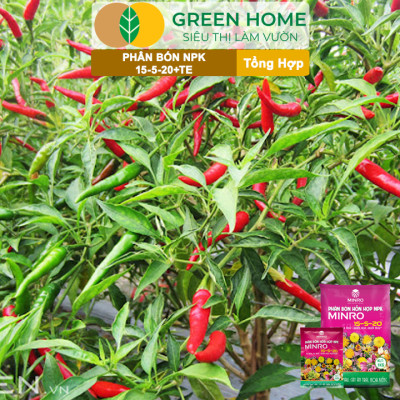 Phân NPK 15-5-20 Greenhome, Minro, Bao 200gr, Kích Ra Hoa, Tăng Đậu Trái Trên Kiểng, Cây Ăn Trái, Củ, Quả
